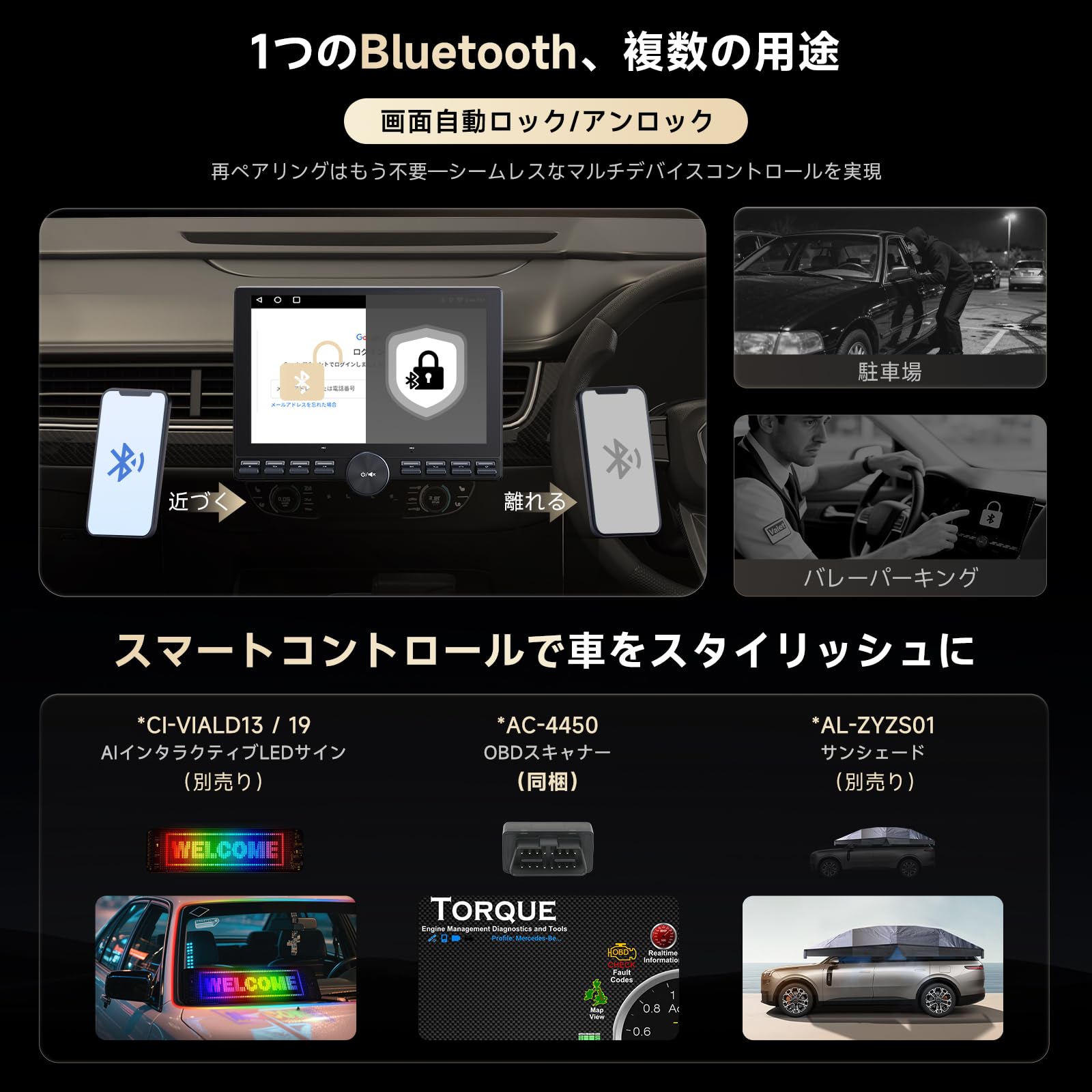 Amazon.co.jp: ATOTOMOVE A5L 10.1インチ 1＆2DIN対応 Androidカー